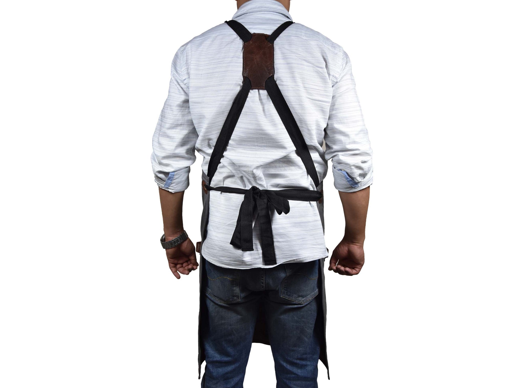 Fremont Leather Canvas Utility Apron for Work &amp; Craft
