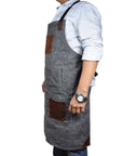 Fremont Leather Canvas Utility Apron for Work & Craft