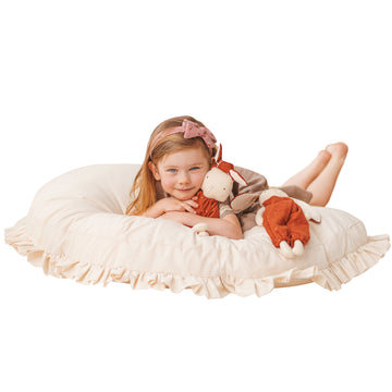 MINICAMP Large Floor Cushion with Ruffled Edges - Plush & Cozy for Kids & Teens by Minicamp at brixbailey.com