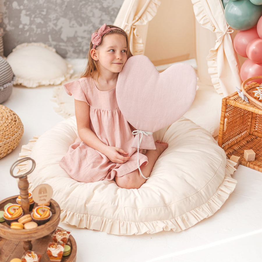 MINICAMP Large Floor Cushion with Ruffled Edges - Plush & Hypoallergenic for Kids by Minicamp at brixbailey.com