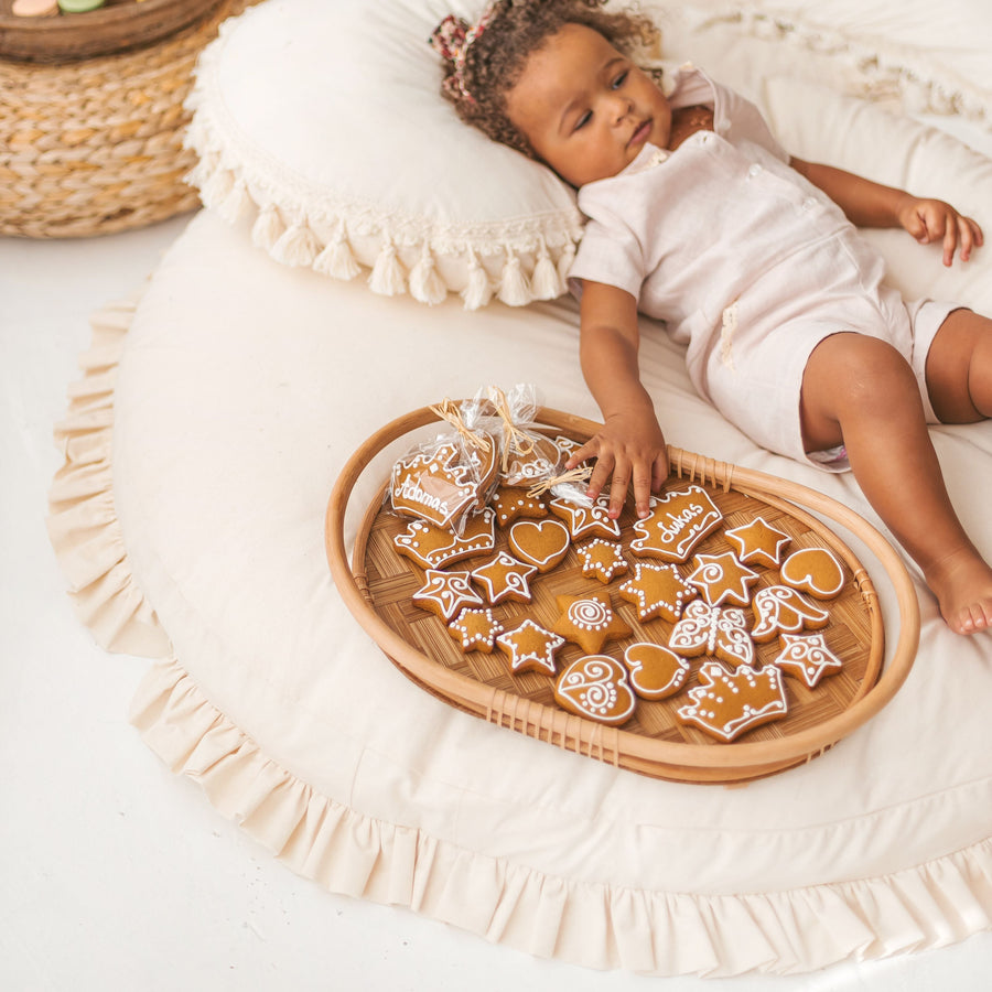 MINICAMP Large Floor Cushion with Ruffled Edges – Plush & Hypoallergenic for Kids by Minicamp at brixbailey.com