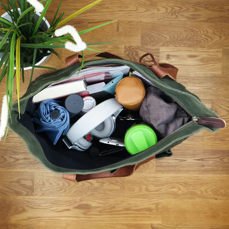 Suede &amp; Leather Shopper Bag - Ladies’ Durable &amp; Versatile