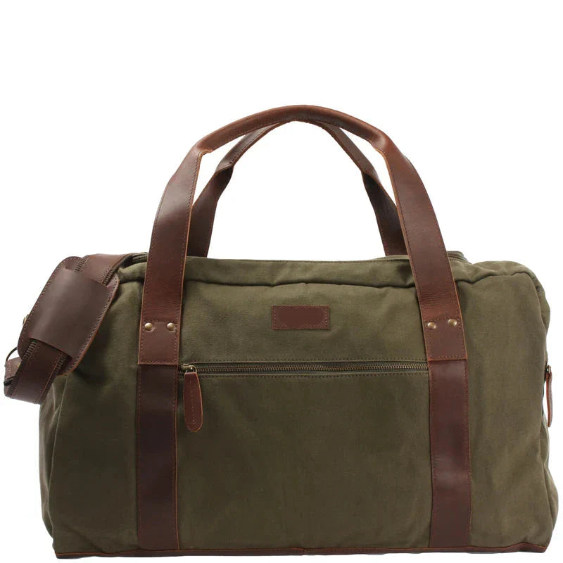 Suede &amp; Leather Weekender Travel Bag - Unisex, Durable &amp; Spacious