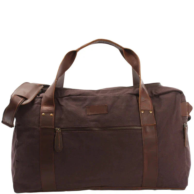 Suede &amp; Leather Weekender Travel Bag - Unisex, Durable &amp; Spacious