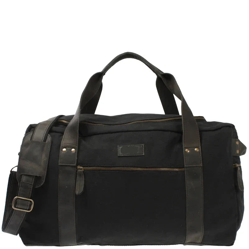Suede &amp; Leather Weekender Travel Bag - Unisex, Durable &amp; Spacious