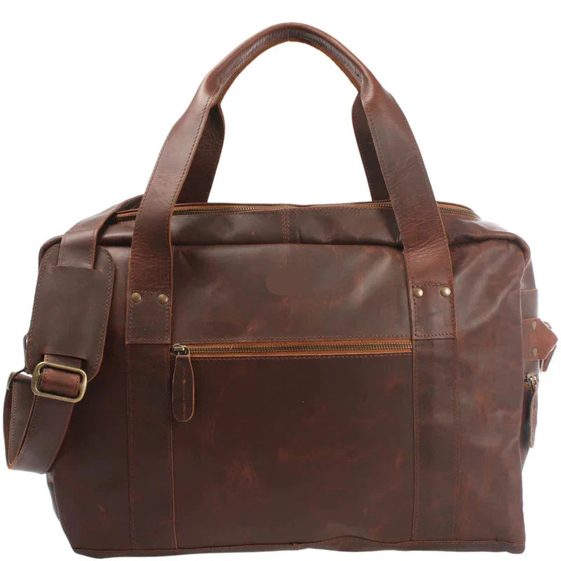 Suede &amp; Leather Weekender Travel Bag - Unisex, Durable &amp; Spacious