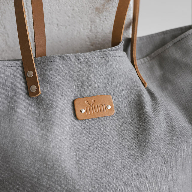 Grey Denim Tote Bag for Everyday Use