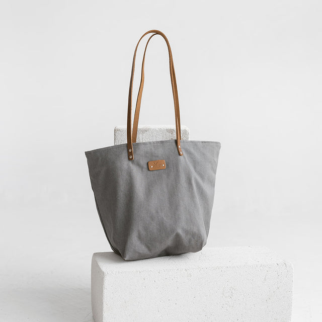 Grey Denim Tote Bag for Everyday Use