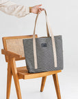Striped Denim Tote Bag for Everyday Escapes