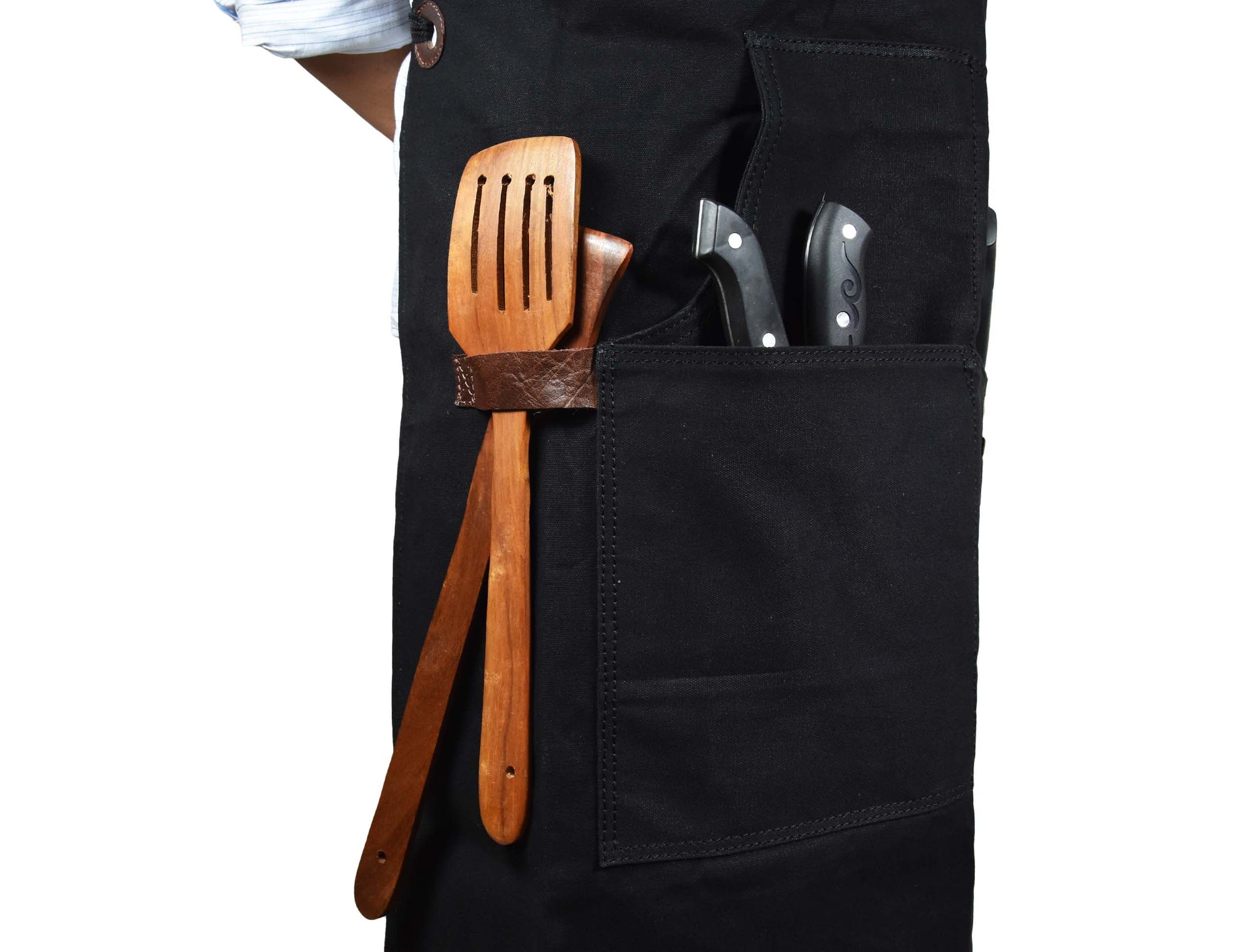 Turin Leather Canvas Apron – Durable &amp; Water-Resistant