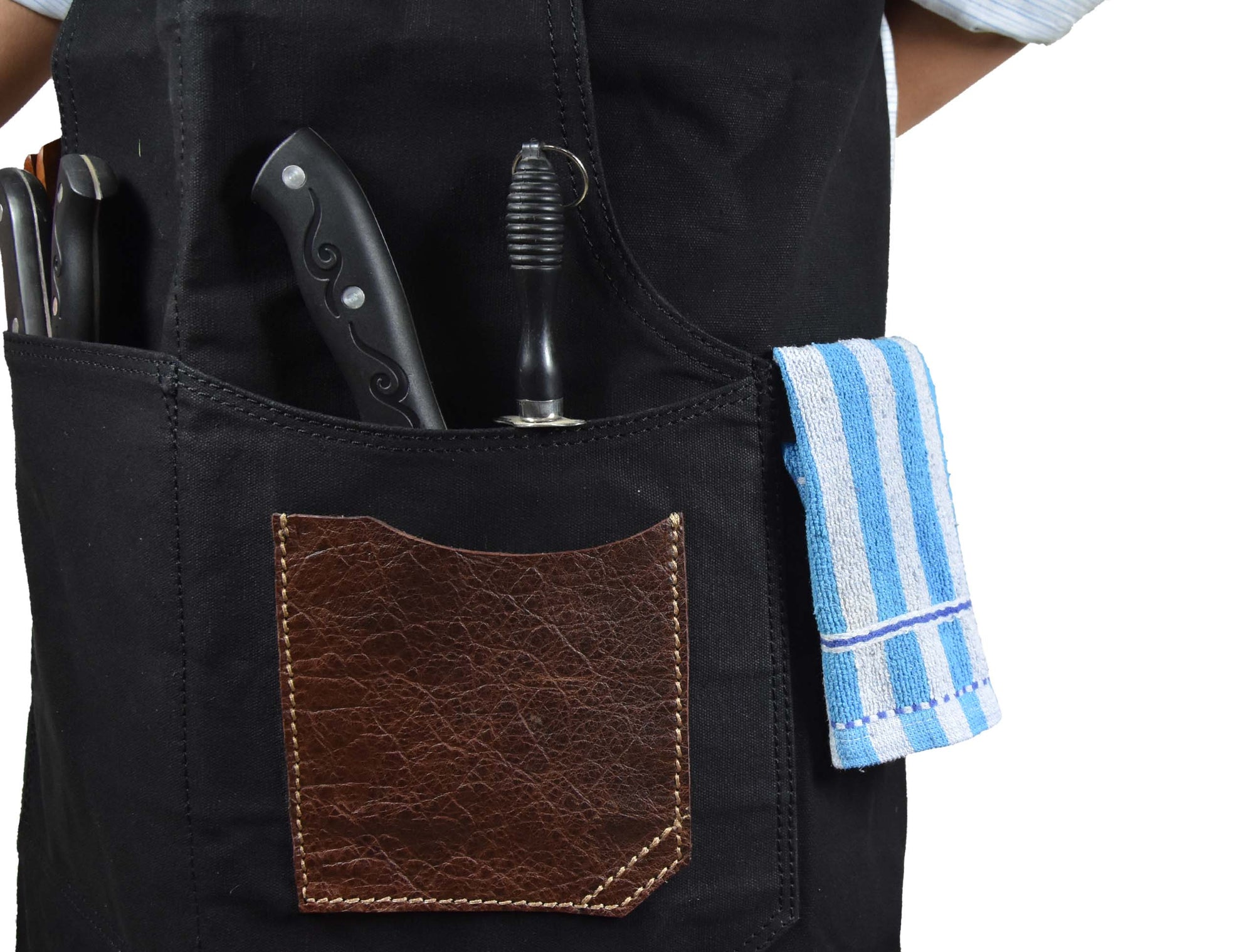 Turin Leather Canvas Apron – Durable &amp; Water-Resistant