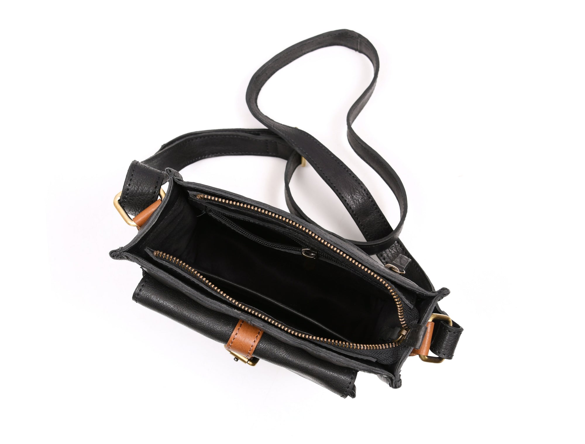 Leather Flight Crossbody Bag – Compact Design