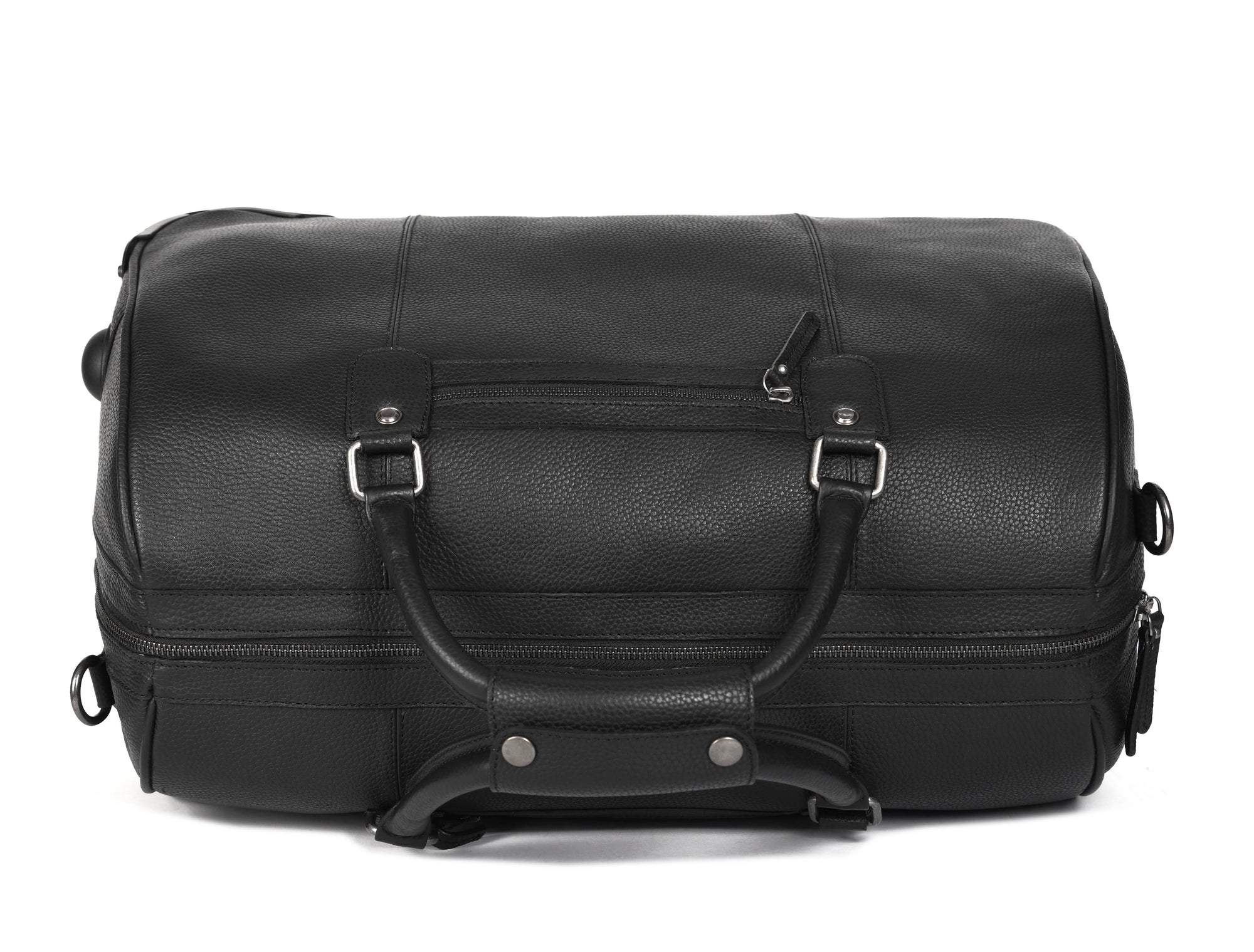 Leather Trolley Bag with Wheels &amp; Ample Storage