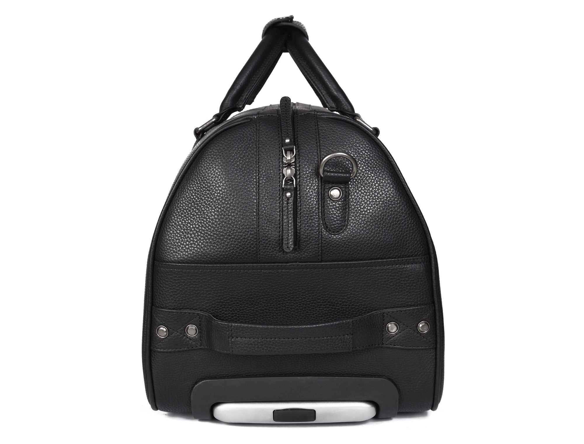 Leather Trolley Bag with Wheels &amp; Ample Storage