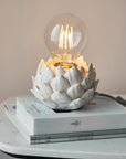 Luxury artichoke style ceramic table lamp, trending filament light for living room, study, or hallway console by Ella James at brixbailey.com