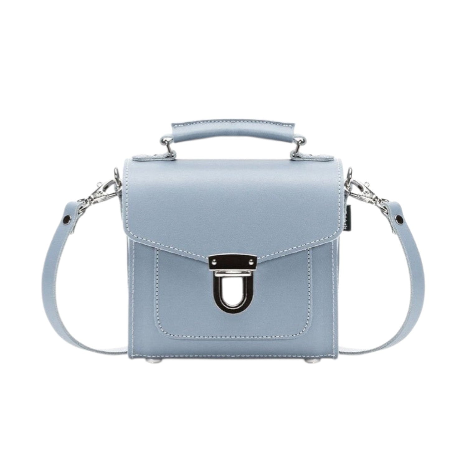 Handmade Leather Sugarcube Handbag - Lilac Grey
