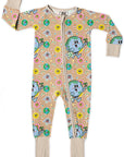 Lil' Earthling Bamboo Zip Onesie - Buttery Soft, Hippie Vibe for Baby by NIXX BABY at brixbailey.com