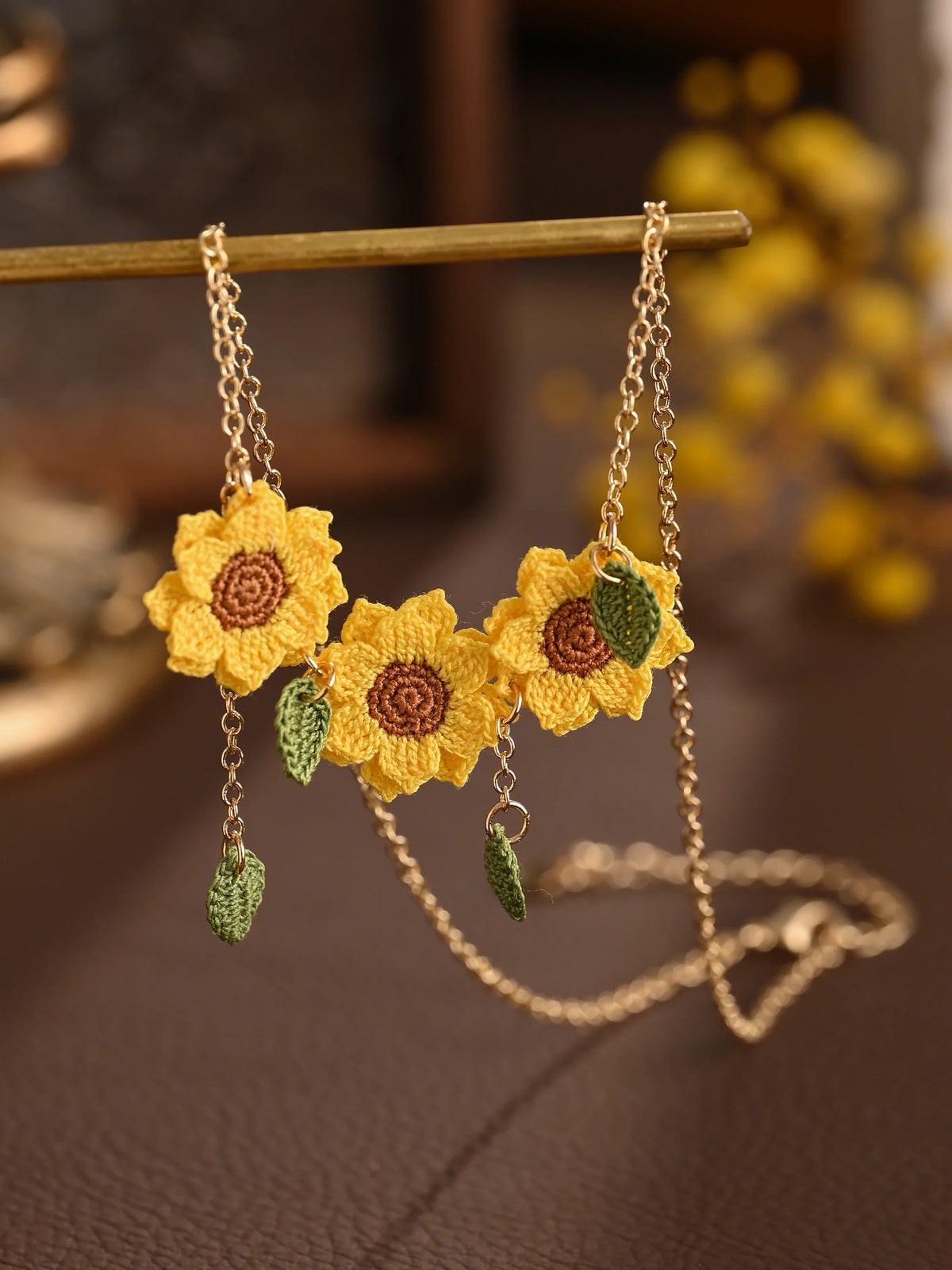 Triple Sunflower Necklace