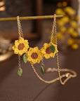 Triple Sunflower Necklace