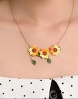 Triple Sunflower Necklace