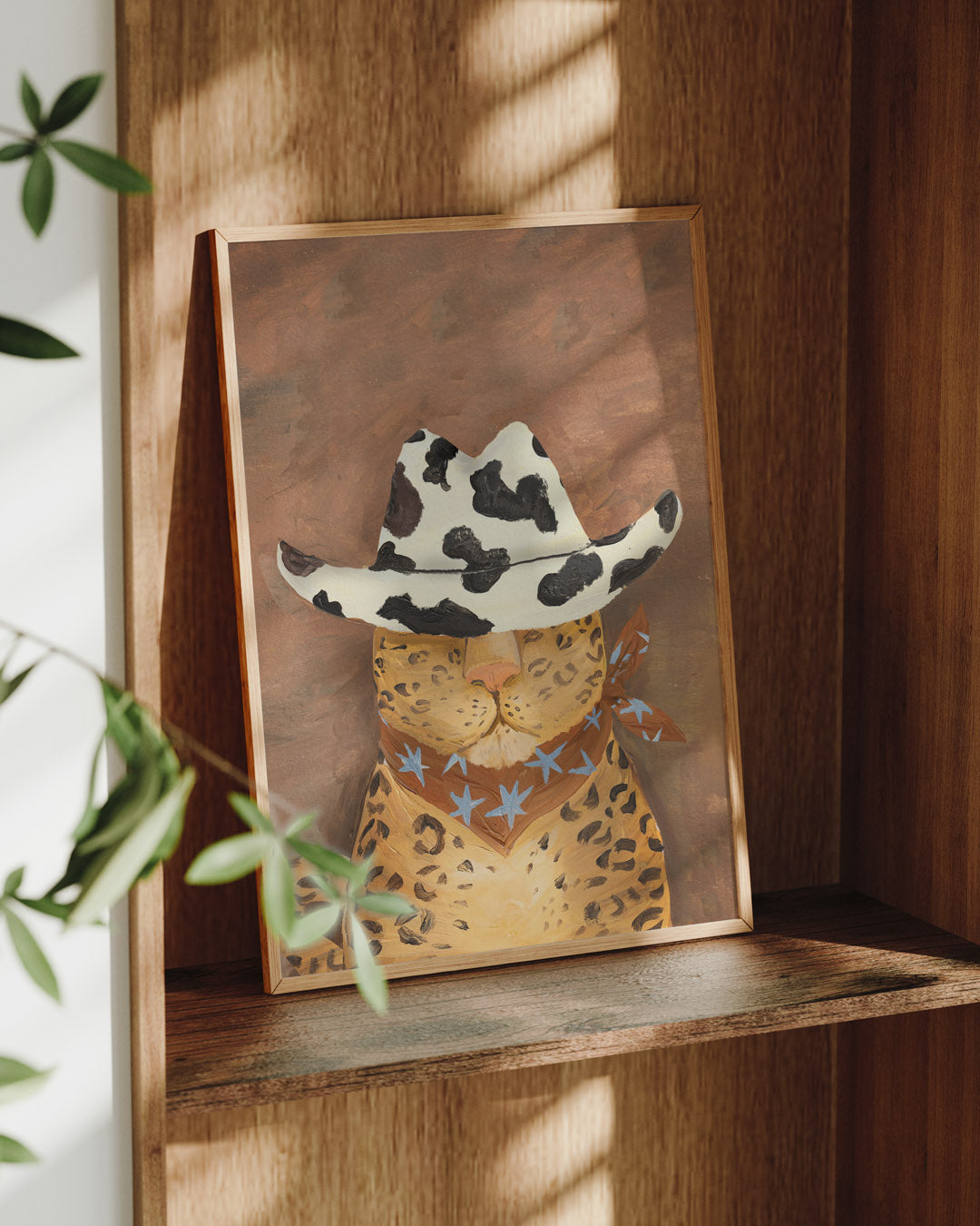 Howdy Leopard Cowboy Art Print