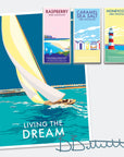 Living the Dream Vintage Sailing Print