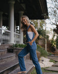 Adult Blue Chunky Cord Dungarees