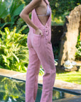 Adult Pink Chunky Cord Dungarees
