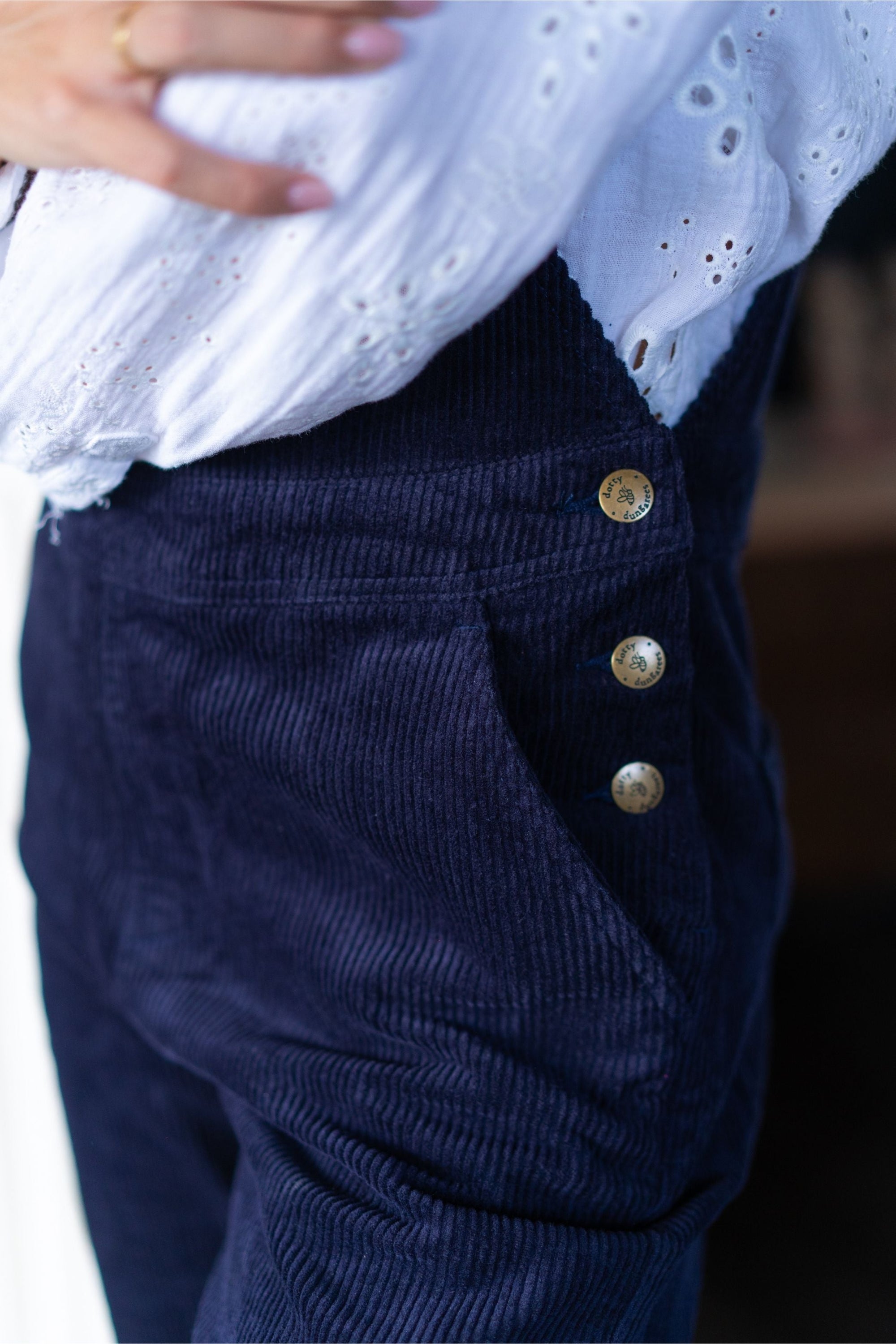Adult Navy Chunky Cord Dungarees