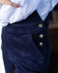 Adult Navy Chunky Cord Dungarees