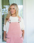 Adult Pink Chunky Cord Dungarees