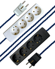 Cobalt - Lola's Leads EU Fabric Extension Cable