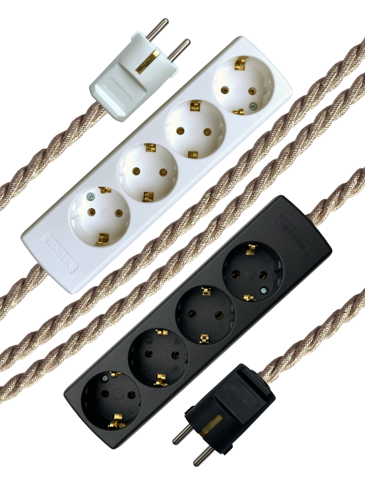 Oatmeal Linen - Lola's Leads EU Fabric Extension Cable