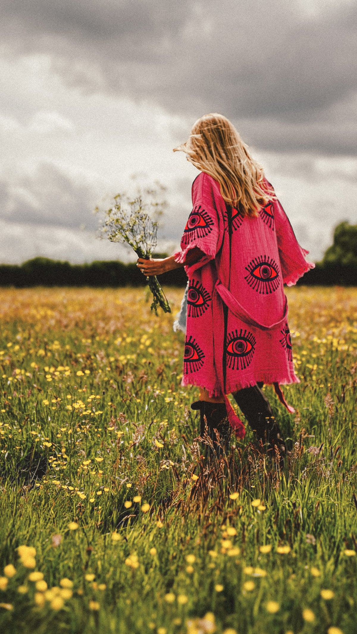 Organic Kimono in Pink: Short