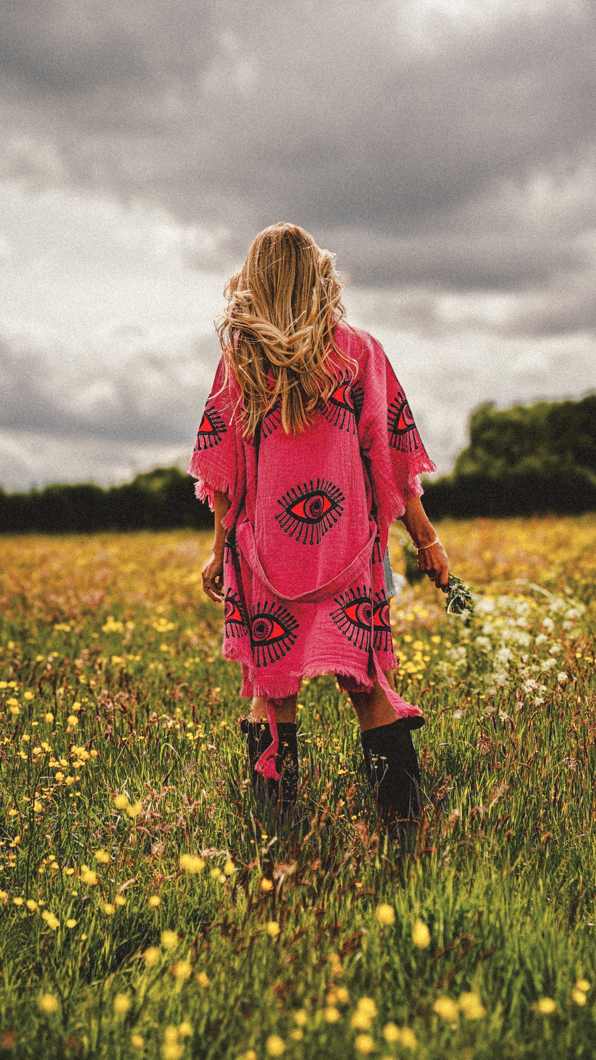 Organic Kimono in Pink: Short