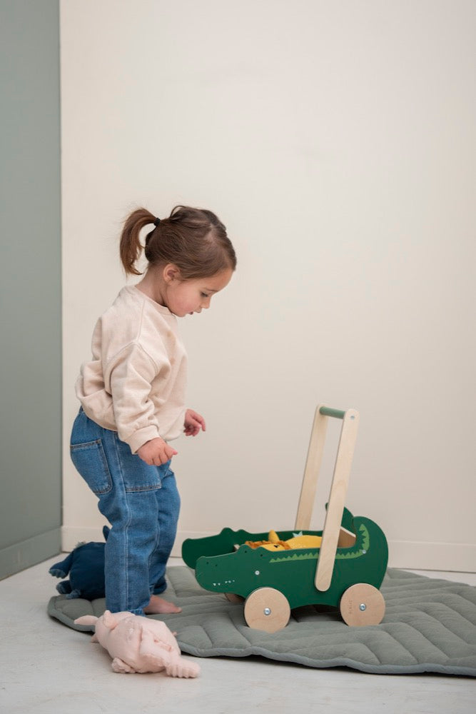 Crocodile Toy Stroller – Eco-Friendly &amp; Imaginative Play Tool by Trixie Baby at brixbailey.com