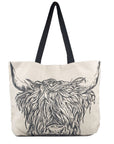Highland Cow Linen Tote Bag - Large