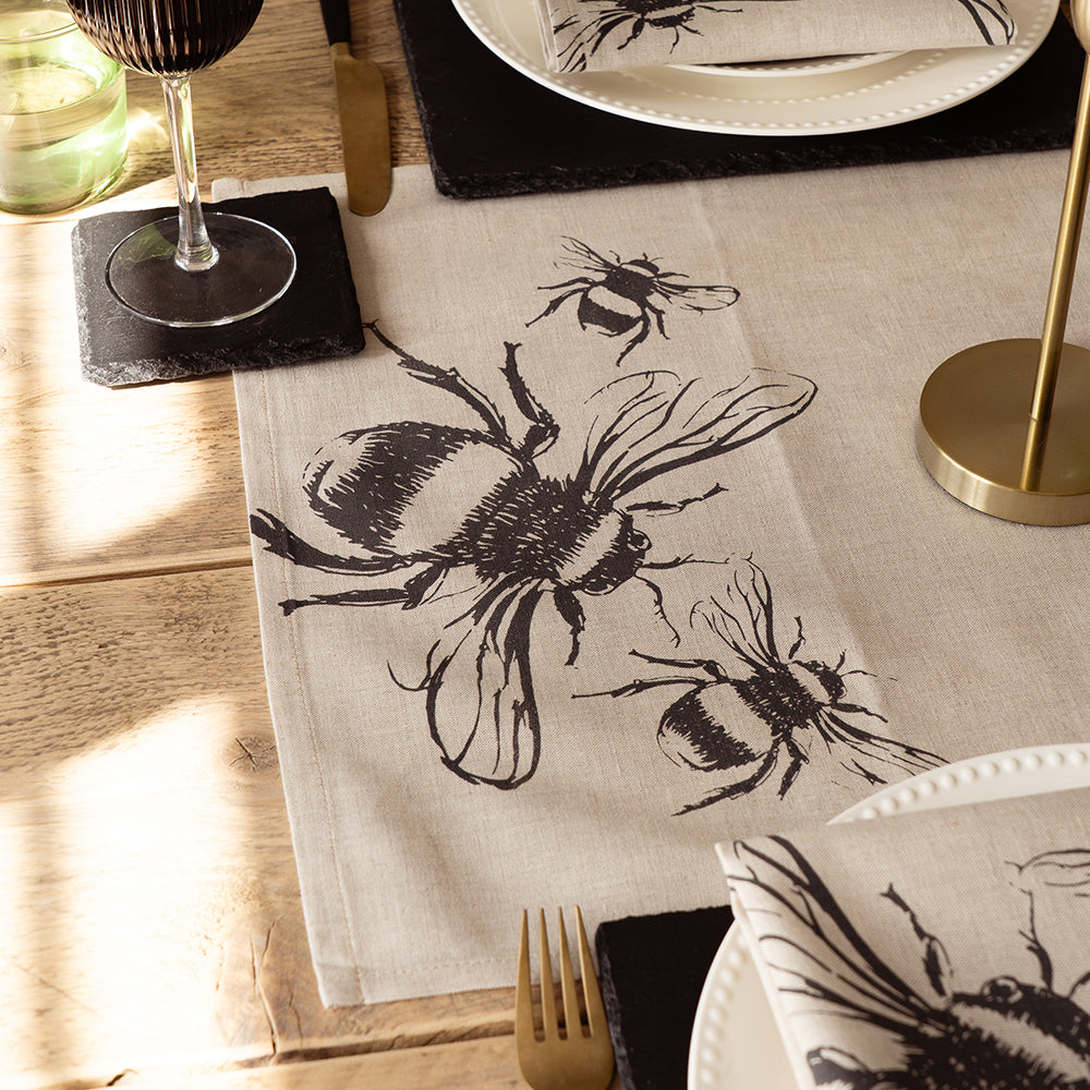 Bee Linen Table Runner