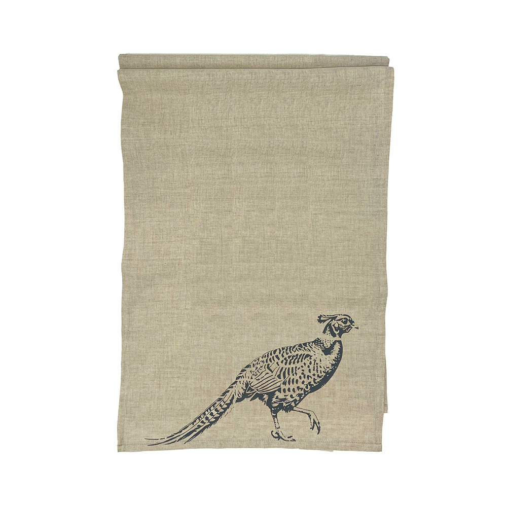 Pheasant Linen Table Runner