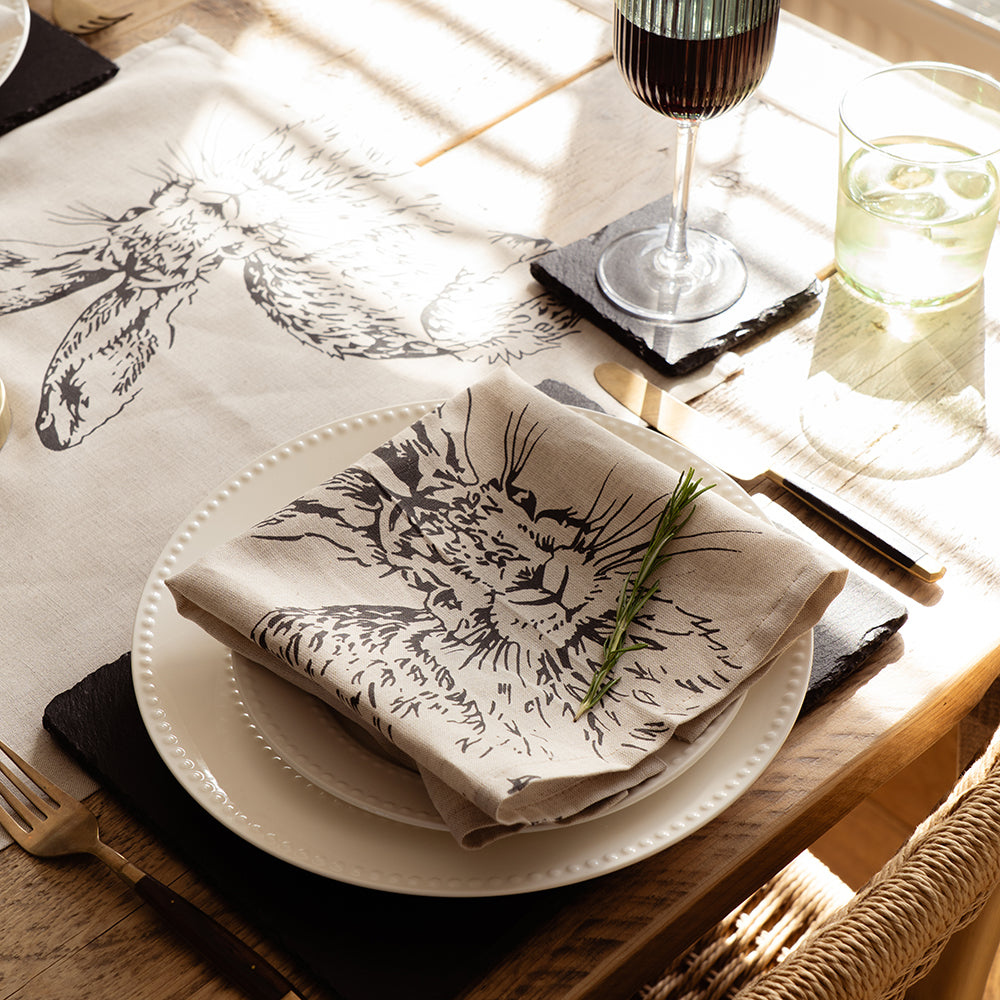 Hare Linen Napkins - Set of 2