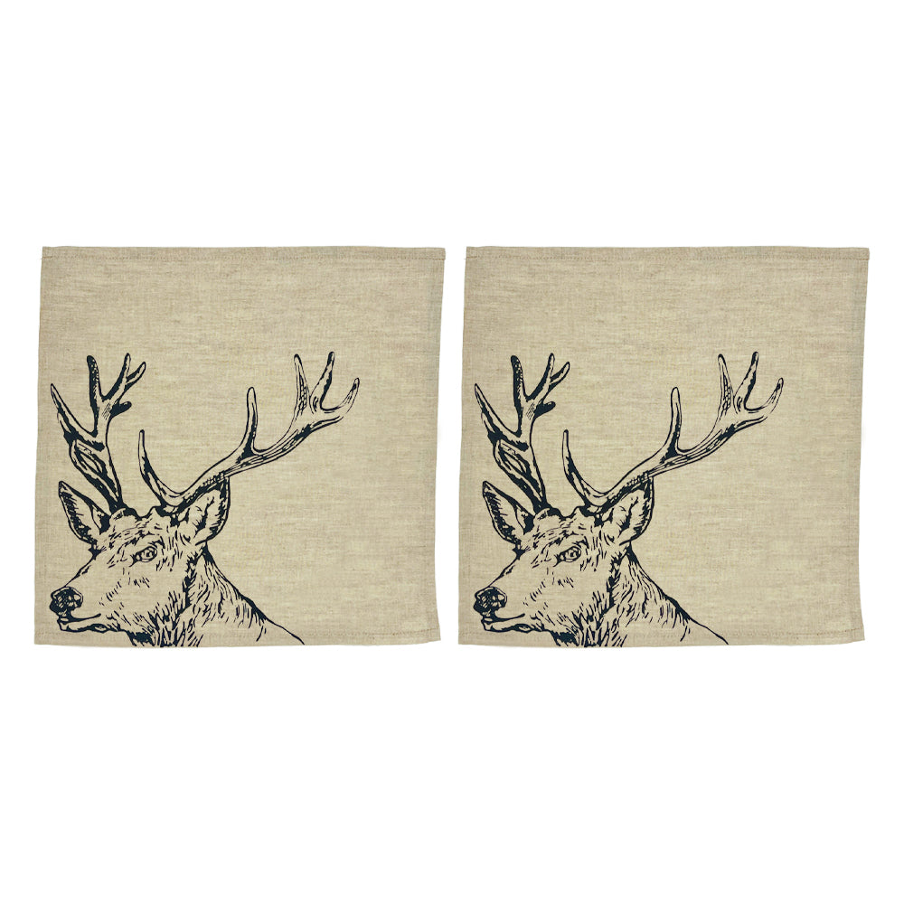 Stag Linen Napkins - Set of 2