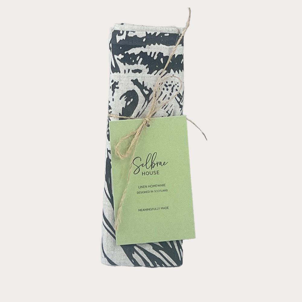 Highland Cow Linen Tea Towel