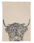 Highland Cow Linen Tea Towel