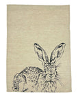 Hare Side Profile Linen Tea Towel
