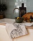 Hare Side Profile Linen Tea Towel