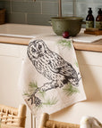 Tawny Owl Linen Tea Towel