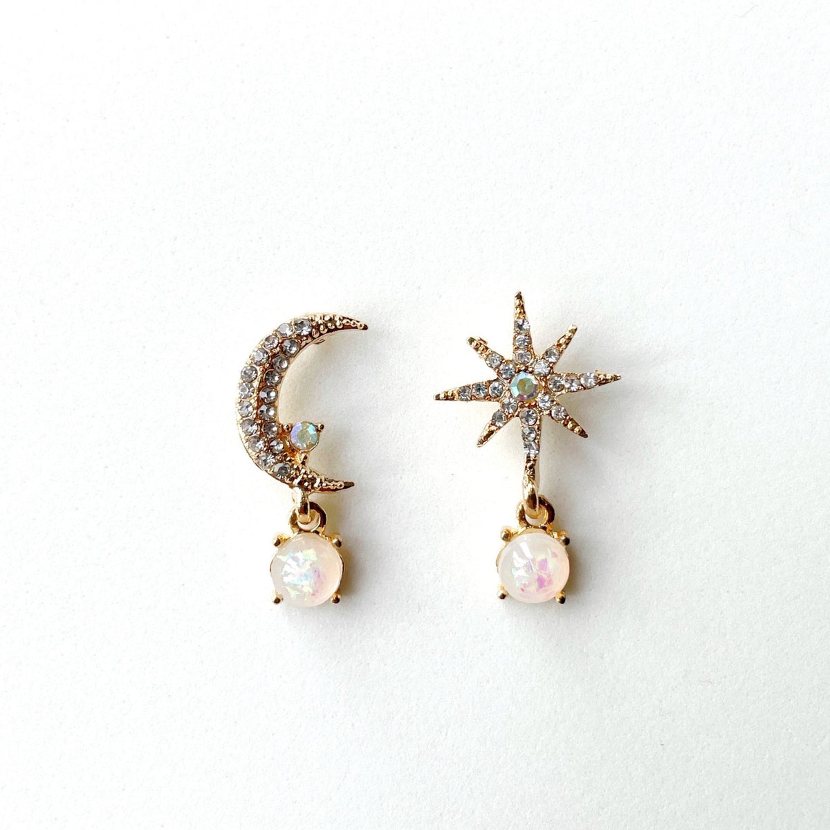 Andromeda Moon and Star Mismatched Earrings