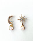 Andromeda Moon and Star Mismatched Earrings