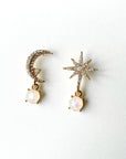 Andromeda Moon and Star Mismatched Earrings