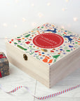 Personalised Festive Woodland Red Christmas Eve Box